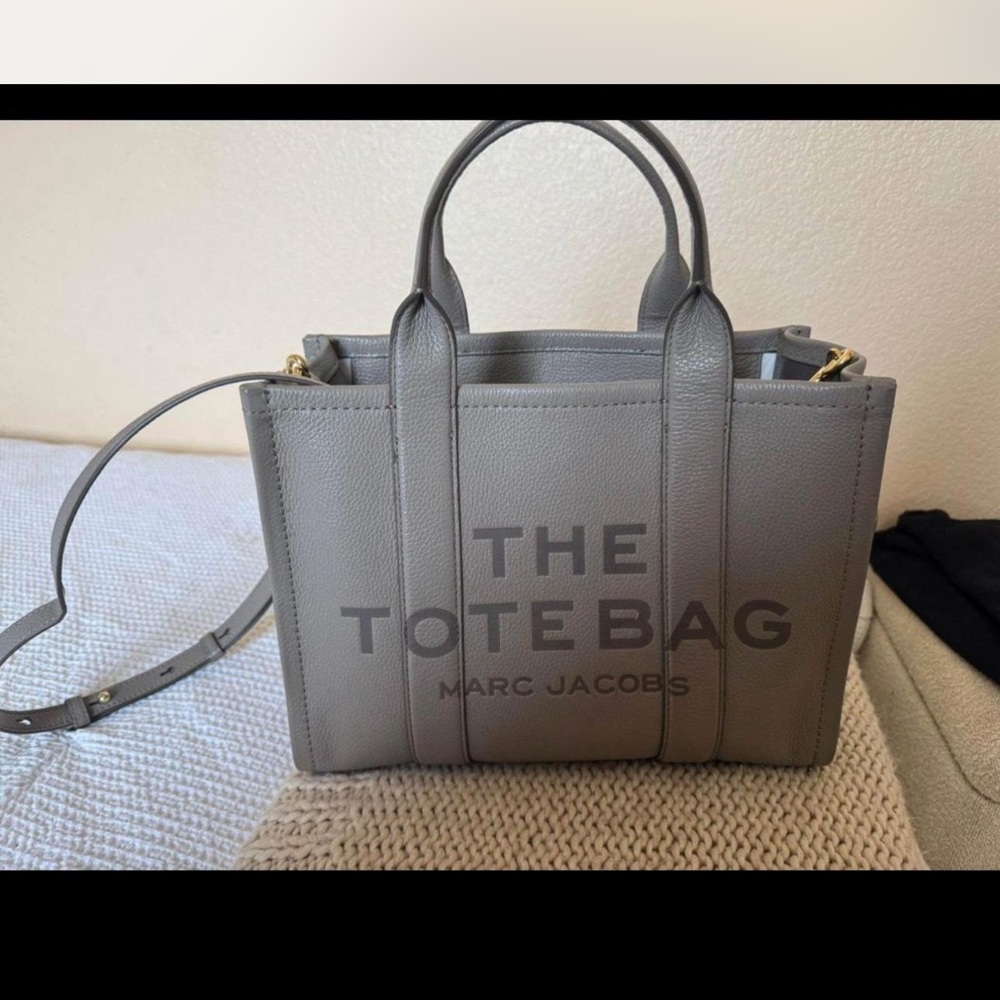 Marc Jacobs Gray Leather Tote Bag